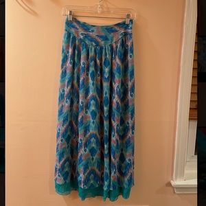 Aerie Blue Multicolor Maxi Skirt
